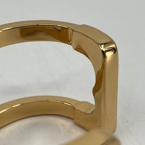 Tory Burch Gold Tone Chunky Cuff Bracelet | Statement Jewelry - Picture 8 of 10